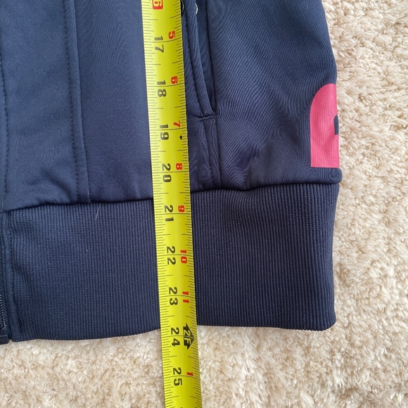 Bench Full Zip Hoodie Womens Size M / US 8 Purple Thumbhole Pockets Printed Logo - Picture 12 of 13